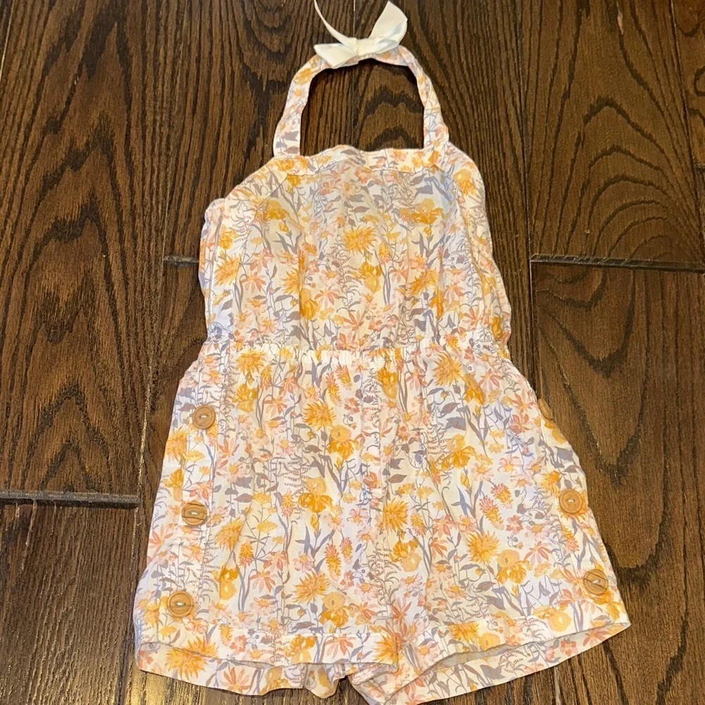 Rachel Zoe Kids Floral Romper - Orange and Cream size 2T